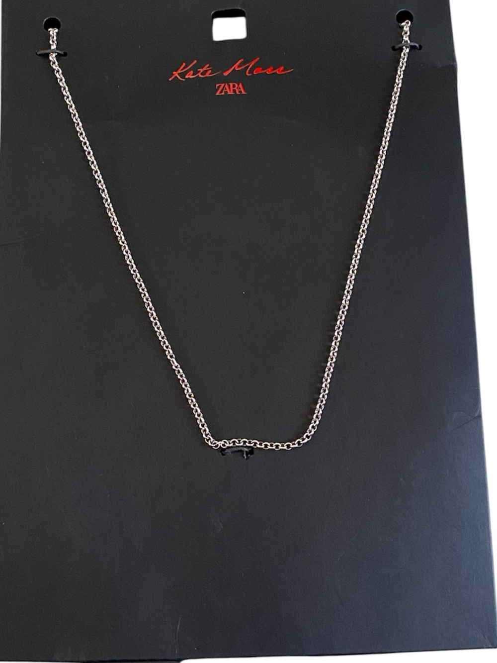 Zara X Kate Moss silvertone long necklace - Picture 3 of 7